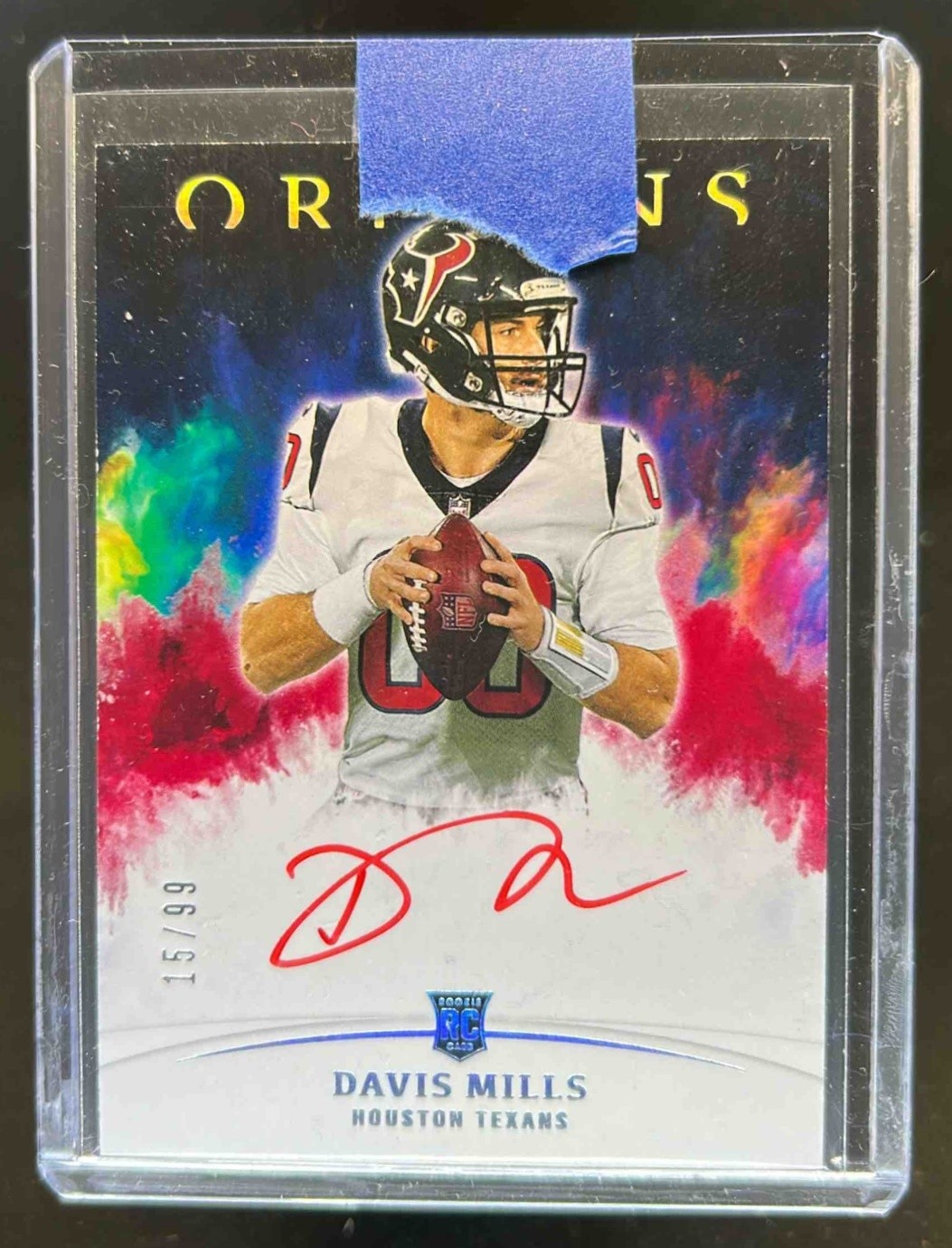 2021 Origins Davis Mills Rookie Auto RC Red #15/99 Texans