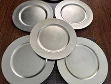 Pottery Barn Soft Brushed Gold Plate Chargers - 5