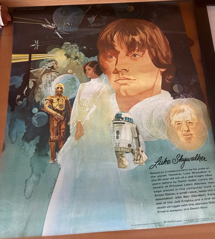Vintage Star Wars Company 1977 Star Wars Poster Luke Skywalker R2-D2 C-3PO