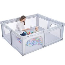 Angelbliss Baby Playpen, Extra Large Playard w/ Gate 82-HUI - Grey