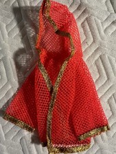 Vintage Barbie Doll Clothes 1116 Dramatic Living Swimsuit Coverup Orange Mesh