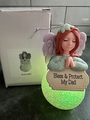 BLESS AND PROTECT MY DAD CHRISTMAS COLOR CHANGING ORNAMENT FATHER'S DAY GIFT