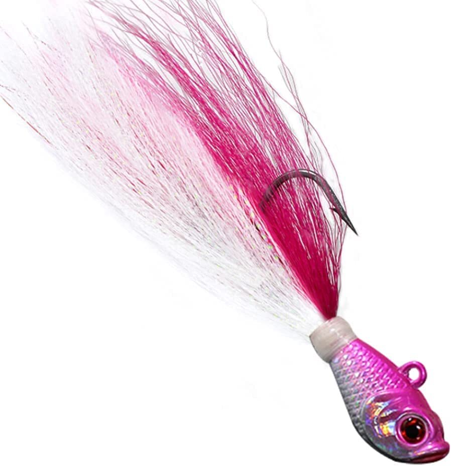 Lot 5 Jigs Bucktail 1 Oz Pêche Surf & Bar - Neufs - Man With A Spoon