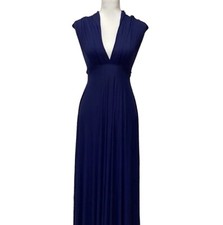 Lulu's Tricks Of The Trade Women’s Maxi Dress Navy Blue Wear Multiple Ways Sz S