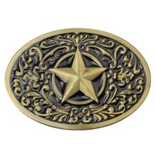 Five Stars Belt Buckle Western Cowboy Native American Motorcyclists FS-02-G 