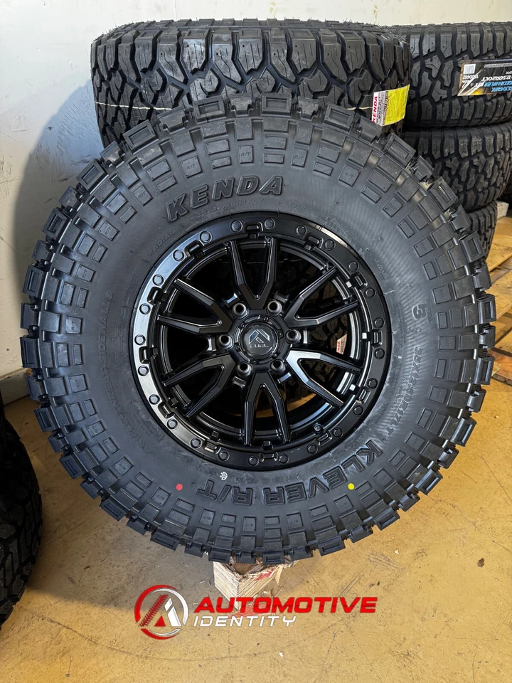 Pneus 17x9 Fuel D679 Rebel Black Wheels 35" Kenda RT 6X5.5 Chevy Silverado 1500 - Imagem 3 de 4