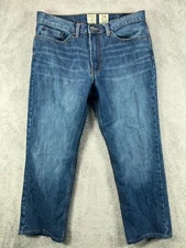 REDHEAD Jeans Mens 34x30 Jeans Actual 34x27 Straight Leg Blue Jeans Med Wash B