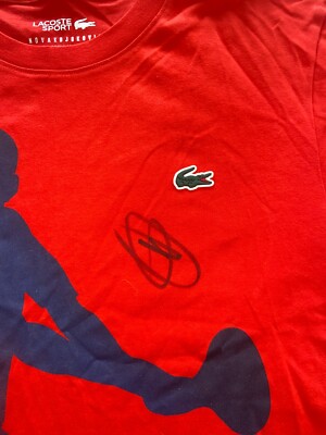 NOVAK DJOKOVIC SIGNED LACOSTE TENNIS SHIRT US FRENCH OPEN