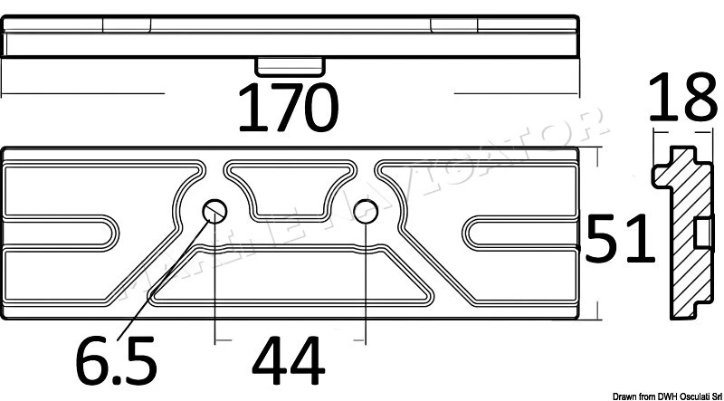 OSCULATI Magnesium Plate Anode For Mercury/Mariner 150 Hp - Image 2 of 2