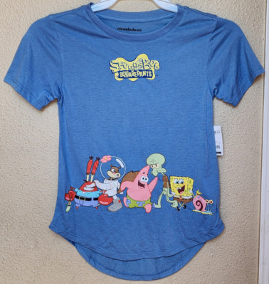 Nickelodeon SpongeBob SquarePants Women's Blue Graphic T-Shirt Size XS (1) NEW