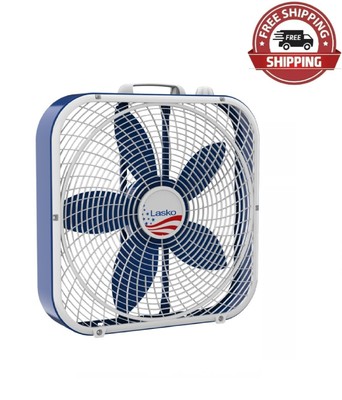 Box Fan Portable 3 Speed 20u0026#034; Floor Desk Room Office Air Cooler Window  Blue | eBay