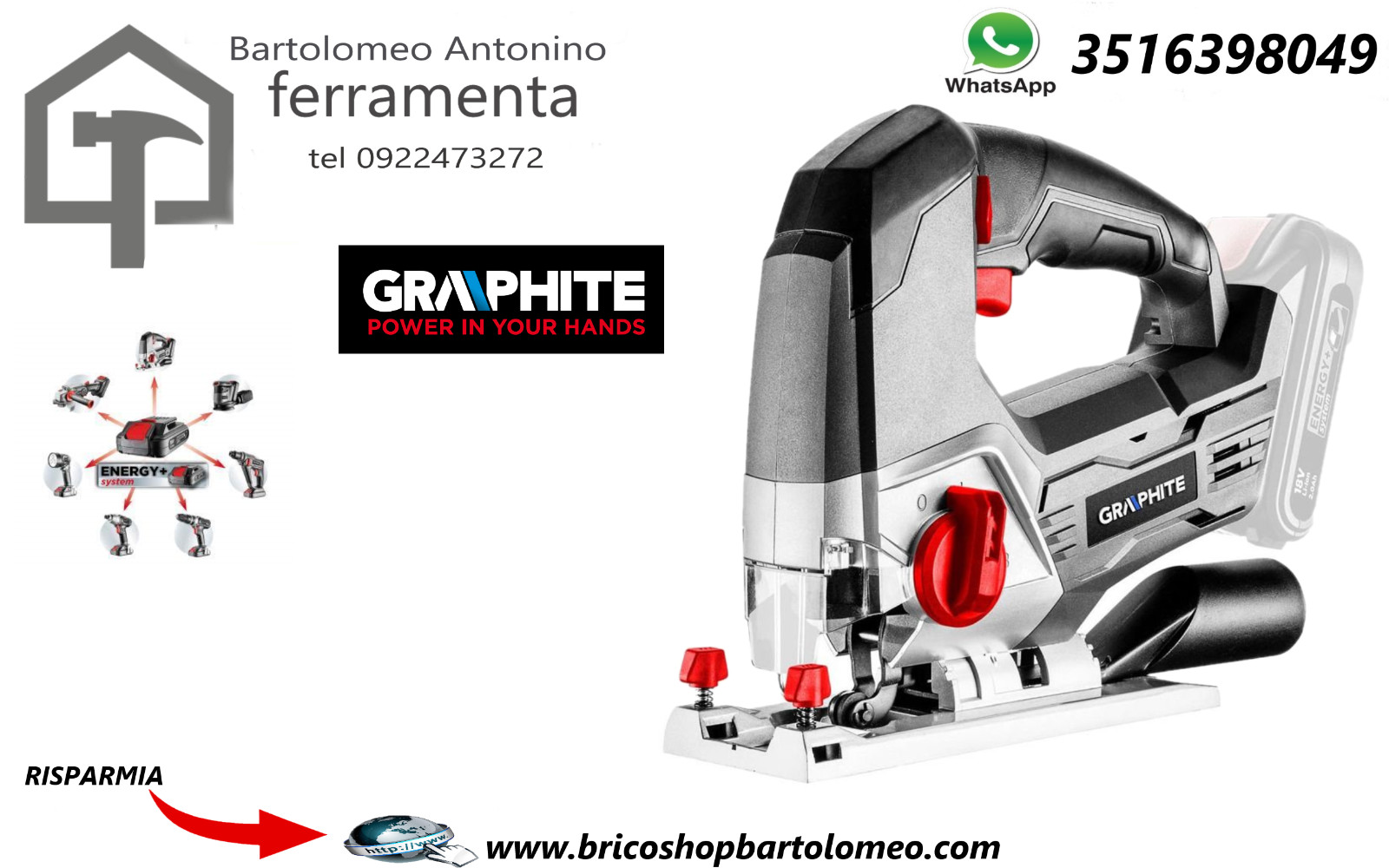 Graphite 58G011 Seghetto Alternativo Cordless 18V - Precisione Professionale