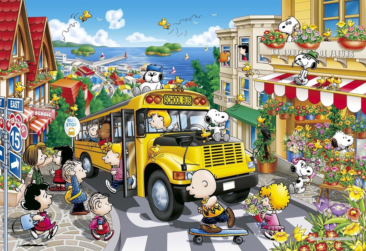 希少　スヌーピー　ジグソーパズル　バスストップ　300　PEANUTS アポロ社 希少 スヌーピー ジグソーパズル バスストップ 300 PEANUTS