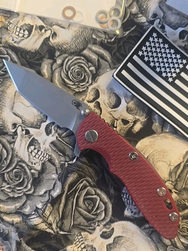 NEW Hinderer XM-18 3.0″ Harpoon Tanto - Red G10, Battle Blue Ti, S45VN - Image 2 of 4