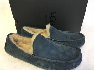 mens blue moccasin slippers