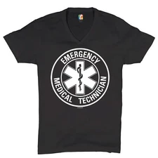 Emergency Medical Technician V-Neck T-shirt Star of Life First Responder Tee