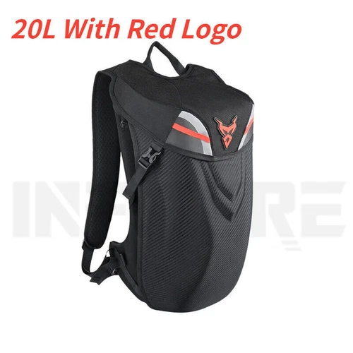 Led light Motorcycle Motobike Helmet Backpack Hard Shell Carbon Fiber Riding Bag