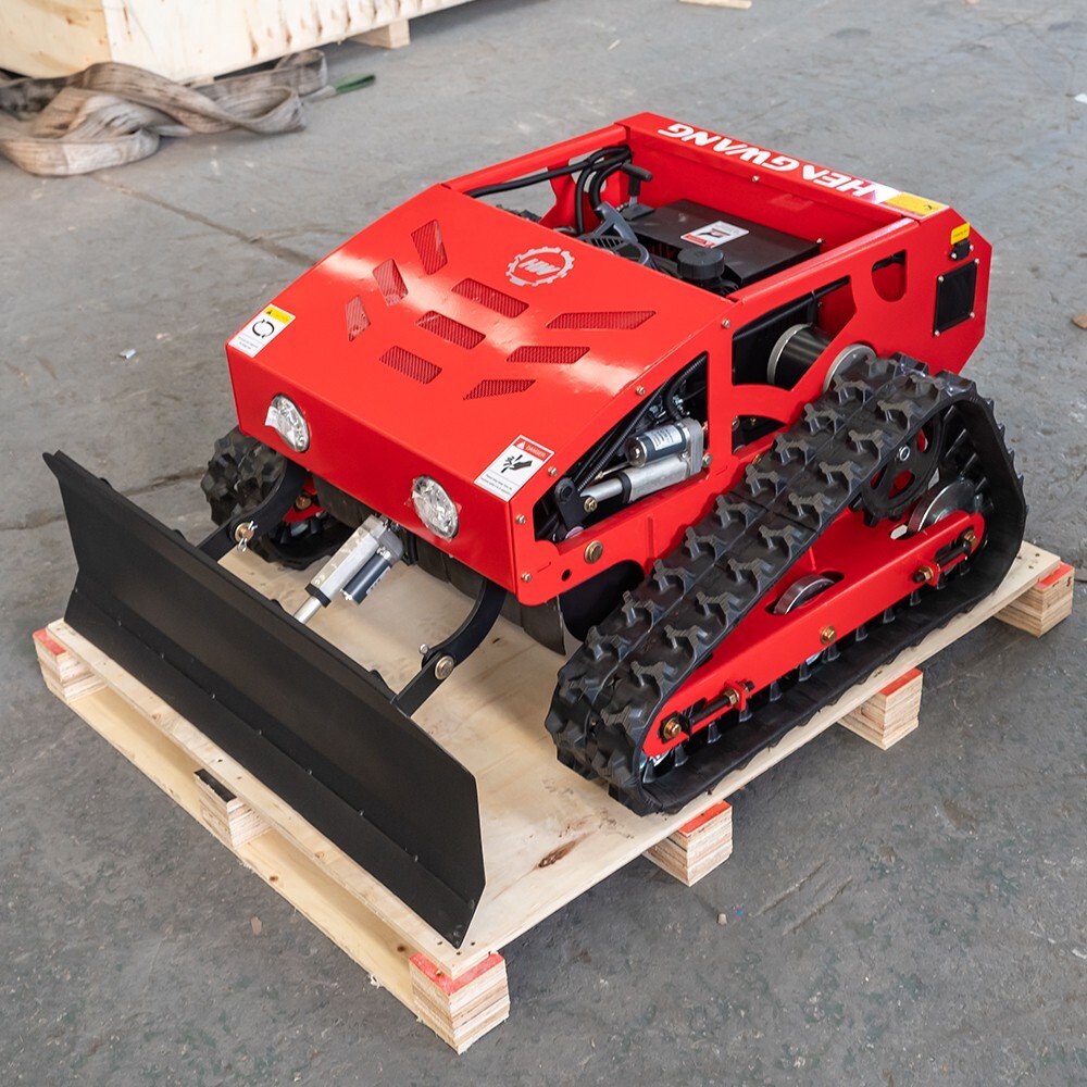 9HP Petrol Remote Control Lawn Mower with Snow Blade Adjustable Height