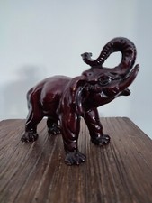 Ancienne Statue ÉLÉPHANT Époque ART DÉCO- Imitation marbre rouge- Animal Afrique