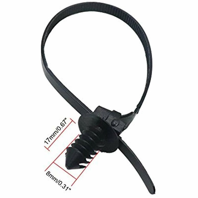 Fir Tree Nylon Push Mount Cable Zip Tie 8.3"x0.18" Black 50pcs Home
