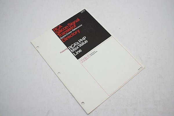RCA Silicon Signal Transistor Directory RCA's PHP Max Value Line Cross Reference