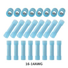 20/200PCS 16-14 Gauge Wire Butt Connectors Blue Nylon 16-14 AWG Crimp Terminals