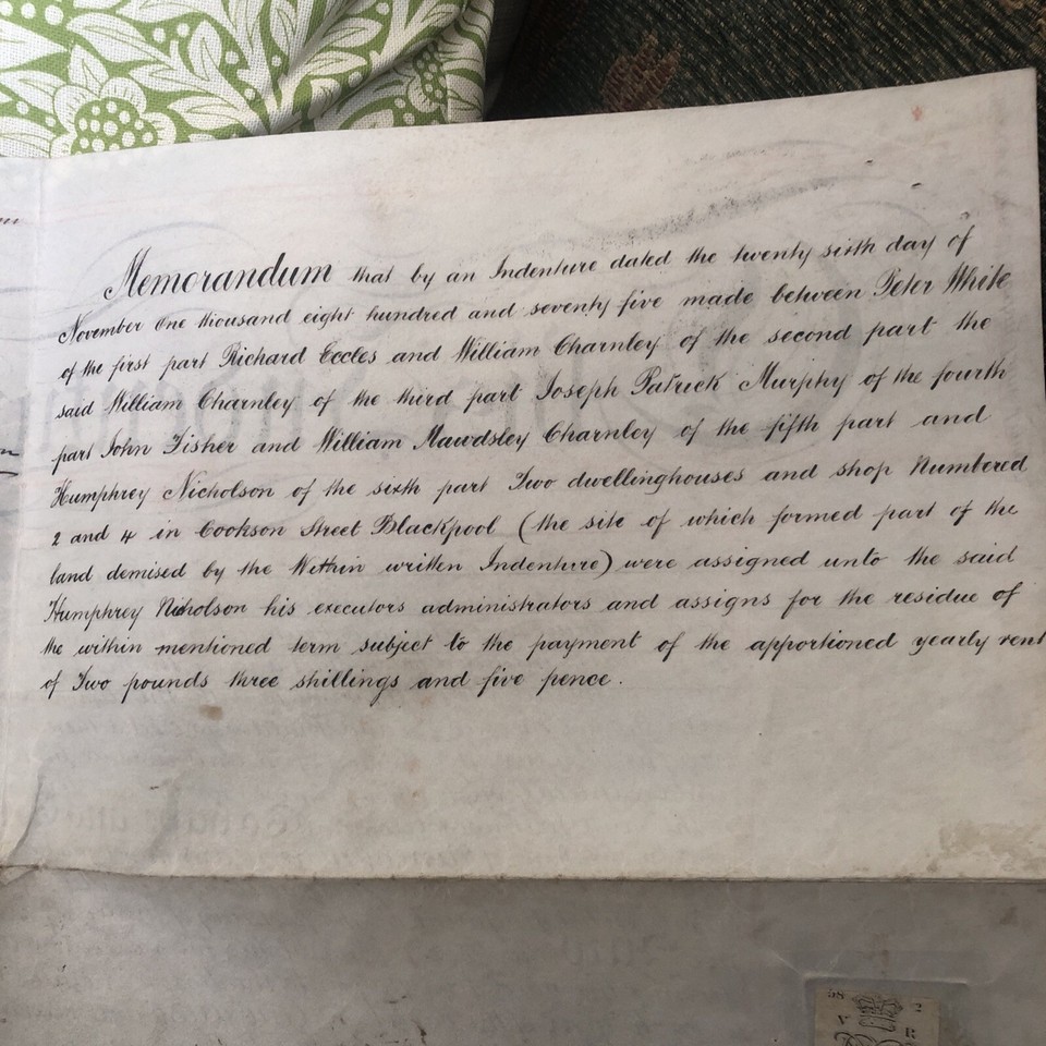 1864 INDENTURE MORTGAGE ON VELLUM eBay