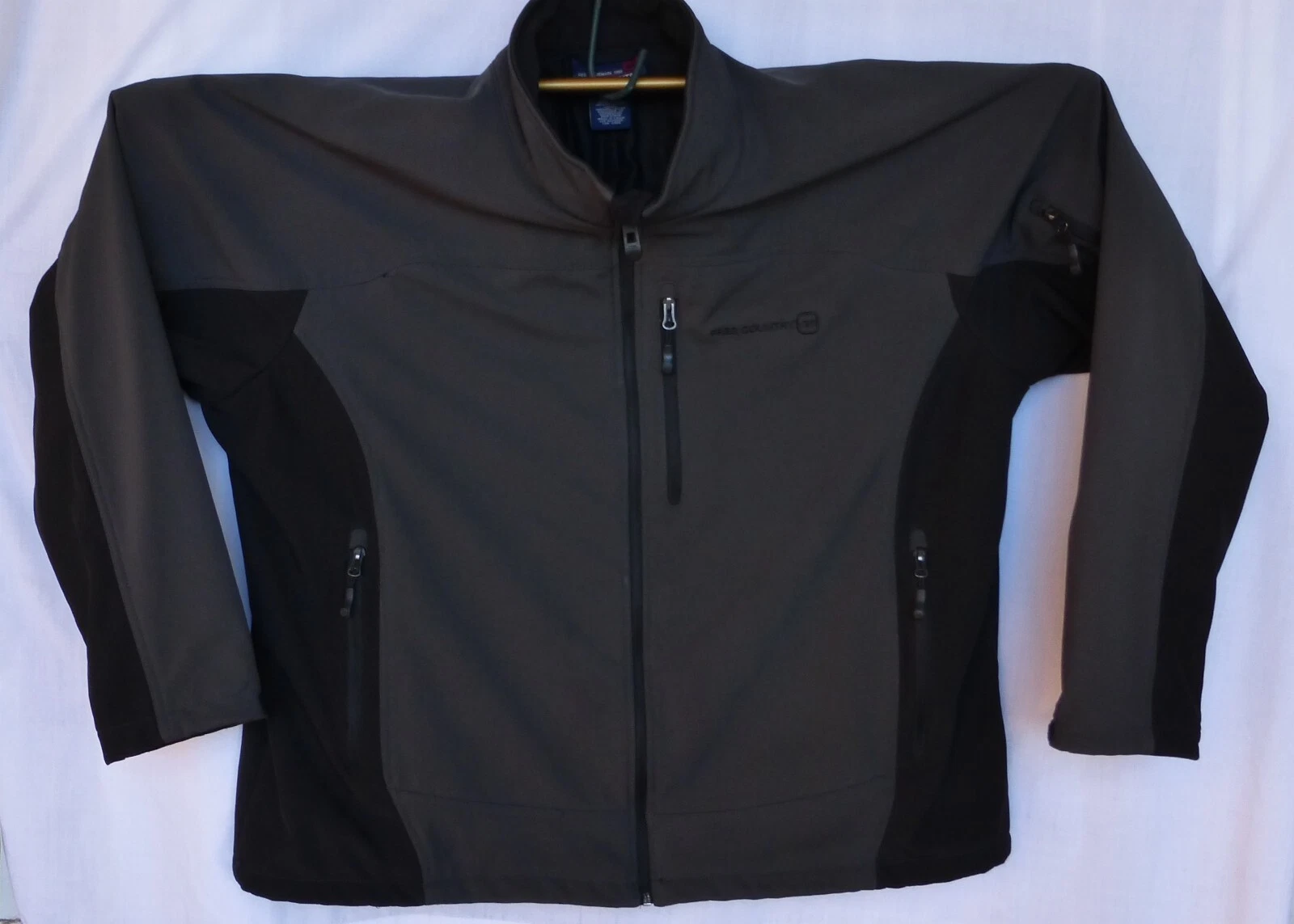Vtg 1990 Free Country JACKET Water Resistant 5 Pockets Zip Up Sz 3XL Black Gray