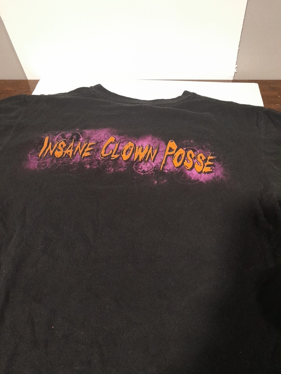 Vintage ICP Insane Clown Posse T Shirt Size L Black Clown Face