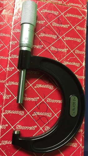 Starrett 436P-2  (1' to 2') Micrometer .001" Grad. Plain VINTAGE NEW W/Box