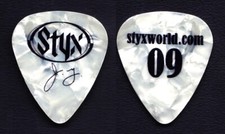 Styx James Young Signature White Pearl Guitar Pick - 2009 Tour