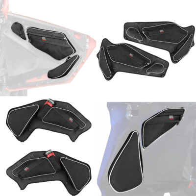 Front+Rear Door Storage Bags w/Knee Pad for Polaris RZR PRO XP 4 /Pro R 2020-24