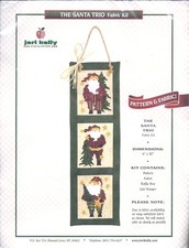 The SANTA Trio Fabric Kit Jeri Kelly WALL Hanging Quilt Pattern Fabric