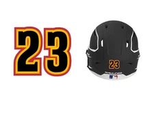 Custom Number 1.0" Baseball/Softball/Football Helmet Decal Sticker 3 Colors