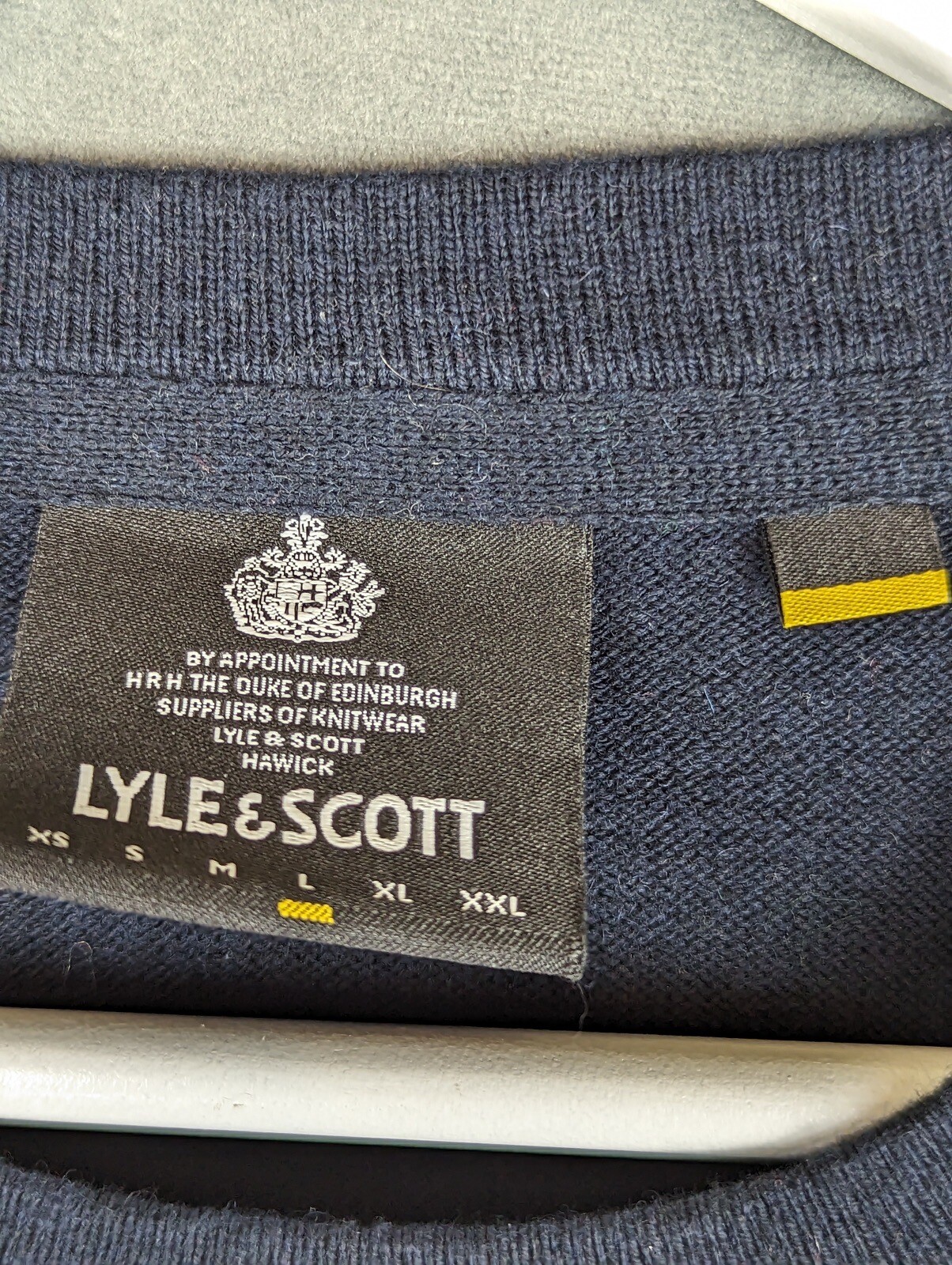 Lyle & Scott Jumper Sweatshirt Size Large Blue Long Sleeve Logo image 7