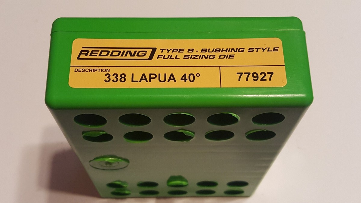 77927 REDDING TYPE-S BUSHING CUSTOM FULL DIE - 338 LAPUA IMPROVED