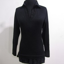 Apricot Womens Crew Neck Jumper Black Chest 36/38 UK Size 8/10 REF Y01050 