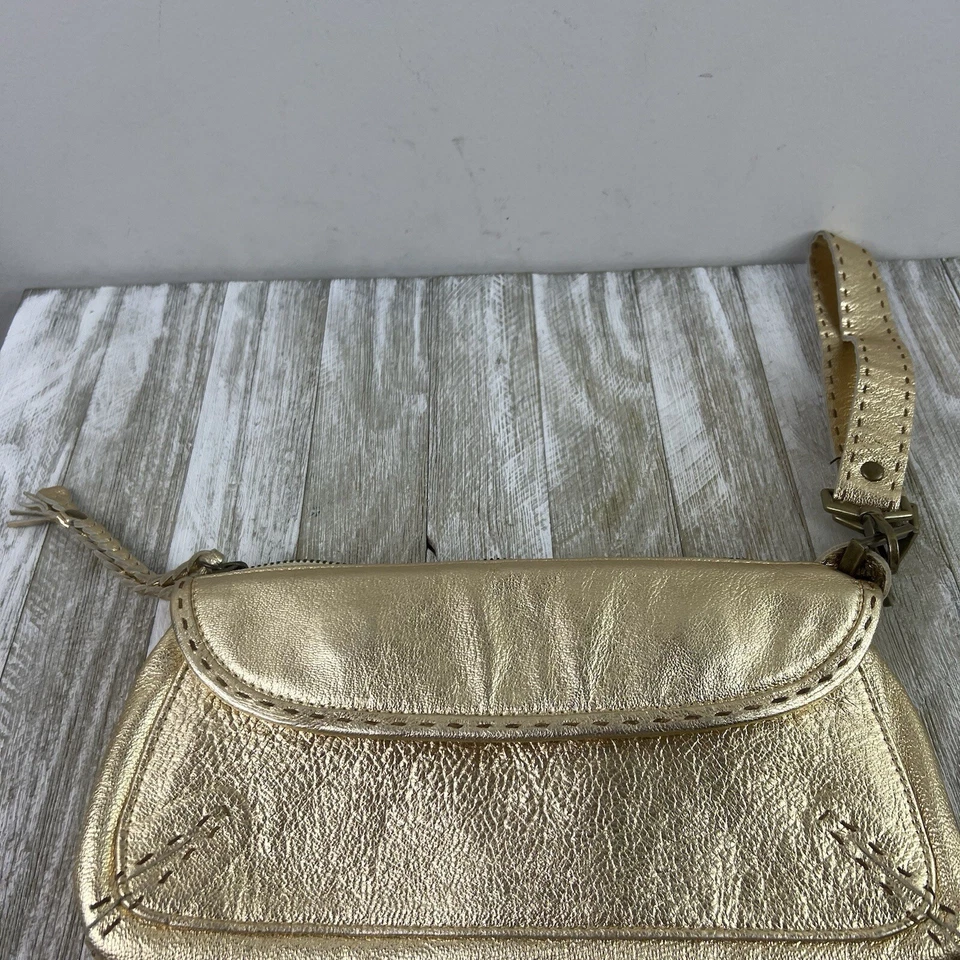 Carla Mancini Bolso de Mano Cuero Pulsera Dorado Correa Extraíble Foto 4 de 4