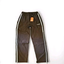 YoungLA Full Zide Zip Jogger Trac Pants Men's SZ SMALL Brown White Lt Weight NWT