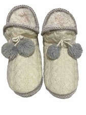 Muk Luks cream colored slippers