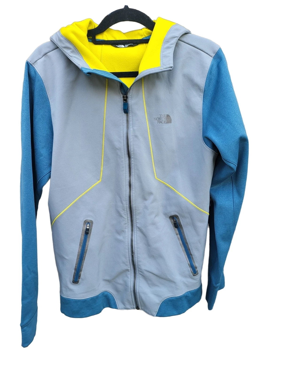 The North Face Light Weight Jacket Medium Mens Full Zip Long Sleeve Hooded Grey