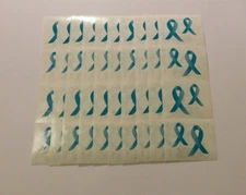 Mrs. Grossman's Lot 10 Strips Awareness Ribbons Teal 2006 Stickers Scrapbooking