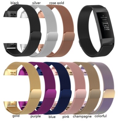  Fitbit Charge 3/4 Milanese Armband Ersatz Fitness Tracker Edelstahl Mash Sport
