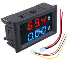 DC 0-100V 10A Voltmeter Ammeter Blue + Red LED Digital Amp Volt Meter Gauge