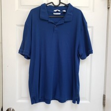 Calvin Klein Blue Liquid Touch Soft Cotton Short Sleeve Polo Shirt Mens XL