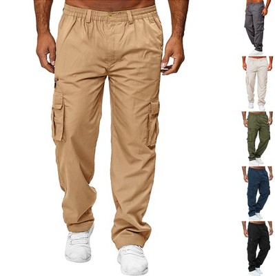 Herren Wide Legs Cargo Hose Jogginghose Robust bequem mit Pocket Dehnbund