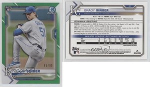 2021 Bowman Chrome Green Refractor /99 Brady Singer #43 Rookie RC