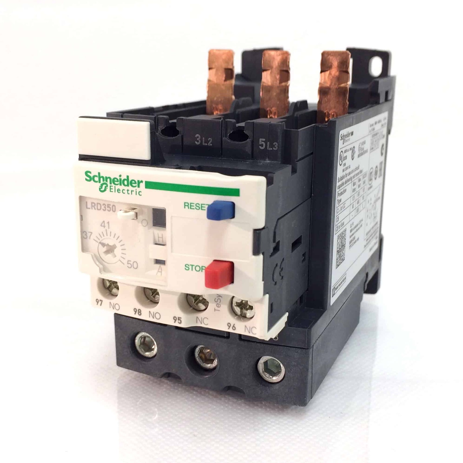 Thermal Overload Relay LRD350 Schneider 3P 1NC + 1NO Aux 37-50A