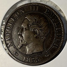 France 1854 -W Five 5 Centimes XF / AU Condition Coin KM#777.7