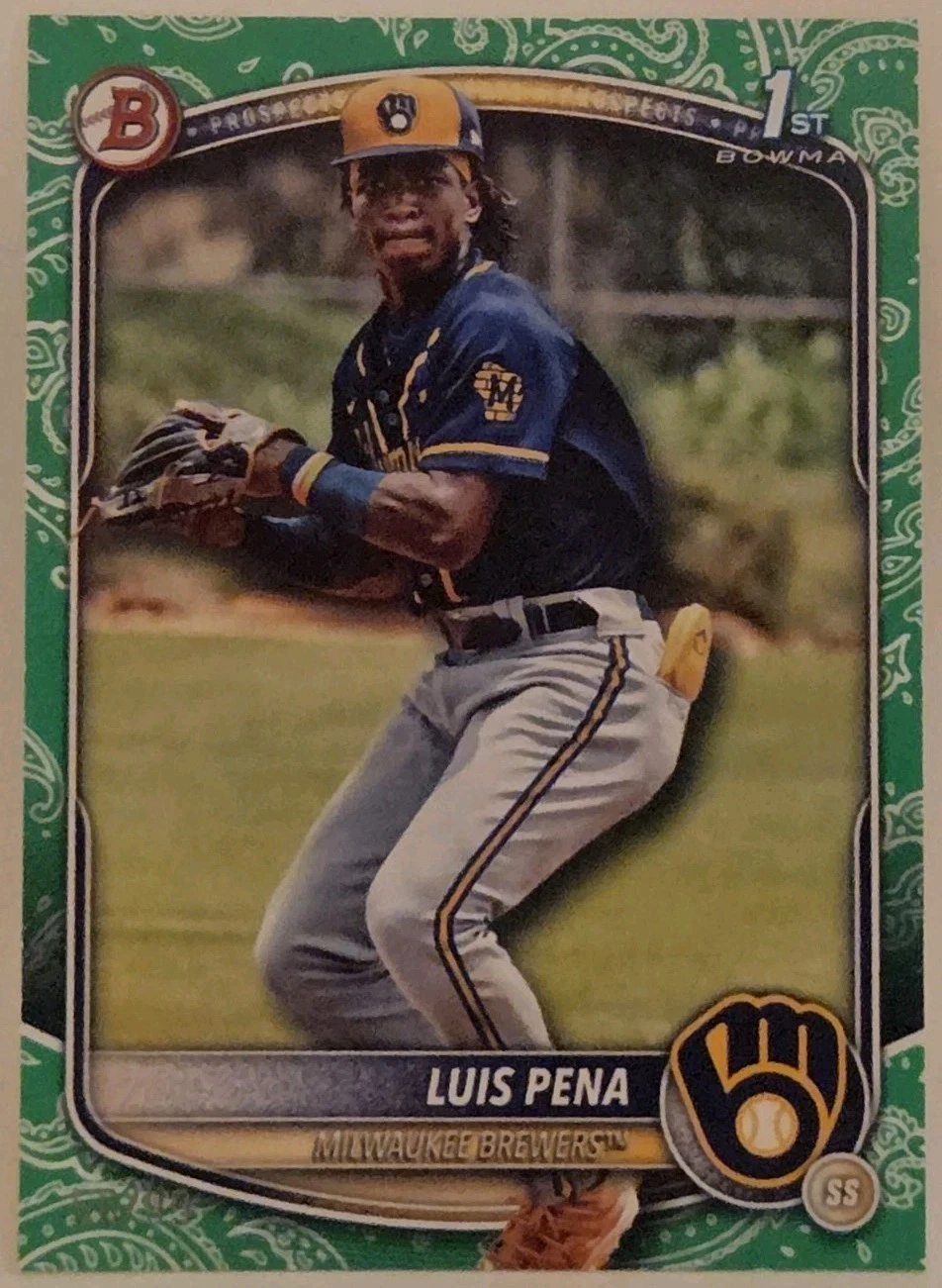 2025 Bowman #BP-38 Luis Pena 1st Green Pattern Paper /99